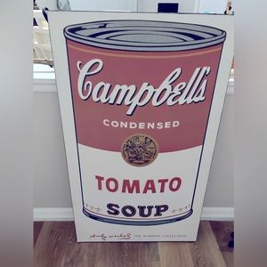 Andy Warhol Collection Tomato Soup Canvas Print on Solid Wood Frame